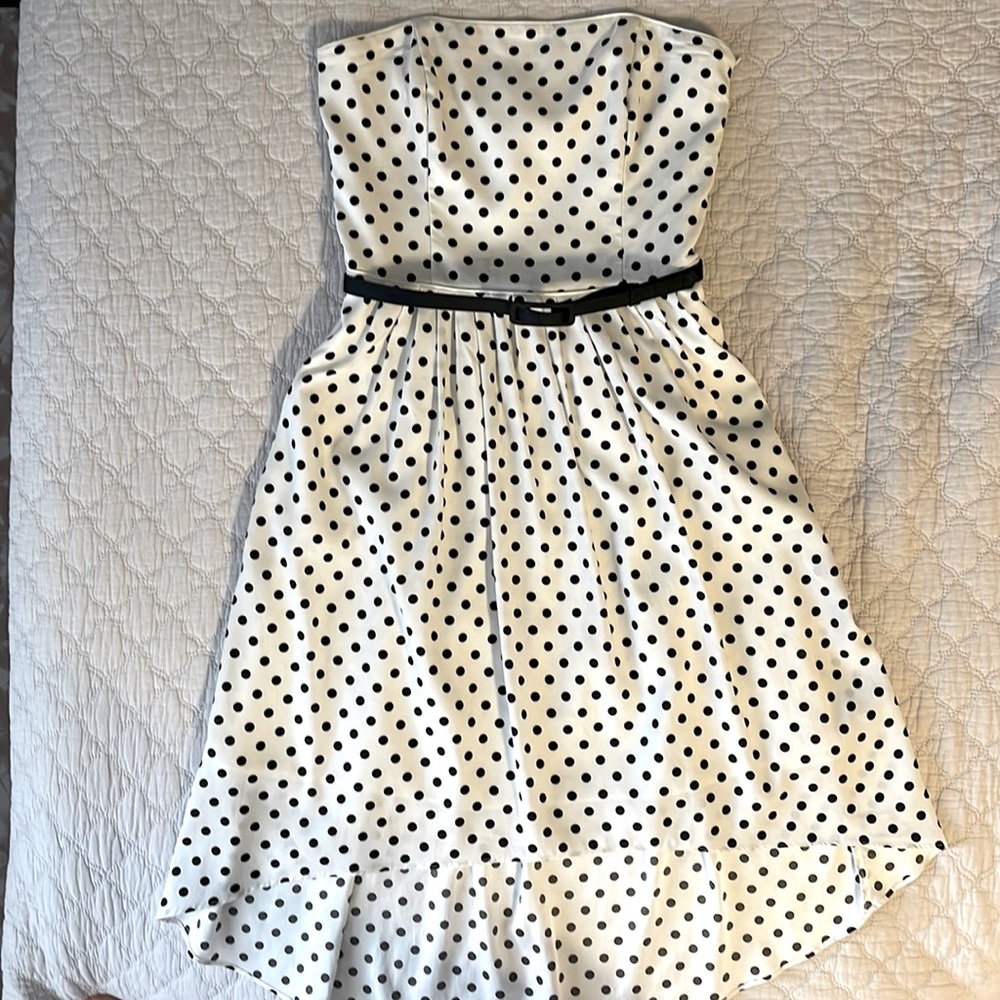 White House Black Market Beautiful  high low polka dot dress